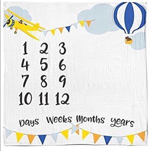 NWOT baby monthly milestone age blanket